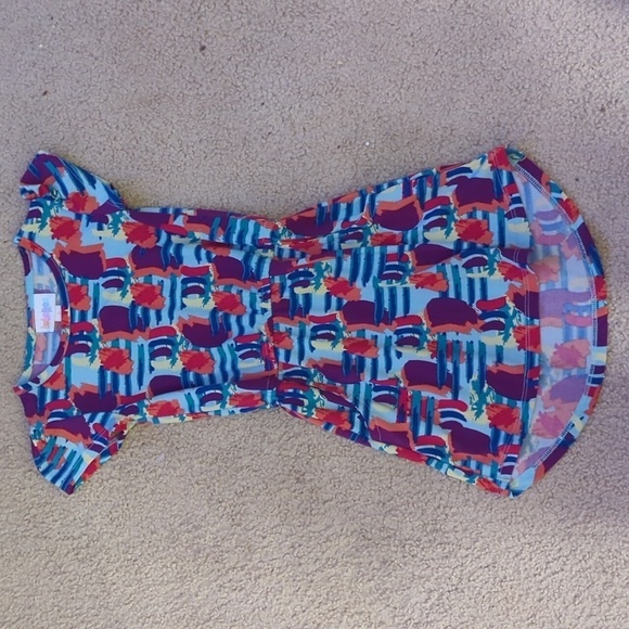 LuLaRoe Stretchy Short Sleeve Dress Size 2 with Pockets - Picture 1 of 7